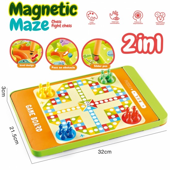 Magnetinis labirintas 2 viename Ludo žaidimas WOOPIE