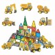 Magnetinių kaladėlių rinkinys su statybinėmis transporto priemonėmis Woopie