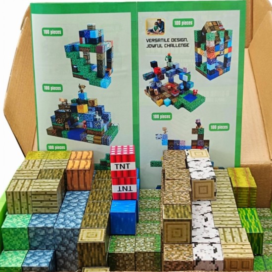 Magnetinių konstruktorių 3D kubelių edukacinis rinkinys, 63 vnt. WOOPIE