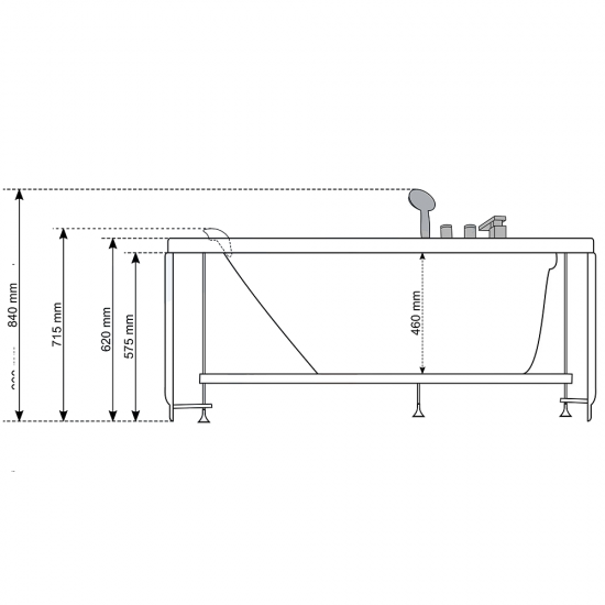 Masažinė Vonia AMO-0061-150 150x80 cm. Masažinė Vonia AMO-0061-150 150x80 cm.
