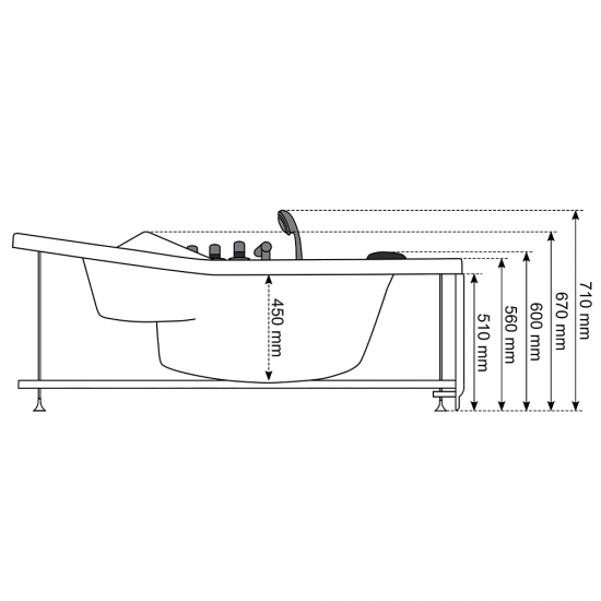 Masažinė Vonia AMO-10632 HC 152x152 cm. Masažinė Vonia AMO-10632 HC 152x152 cm.
