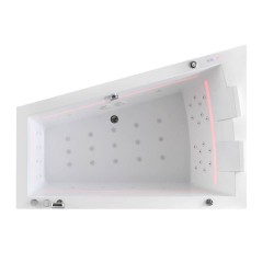 Masažinė vonia AMUE Titan su hidromasažu, oro masažo sistema ir LED apšvietimu, Right 180 × 130 × 63 cm