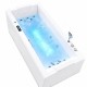 Masažinė vonia AMUE Velora White J-E105-SMW su hidromasažu, LED apšvietimu ir Bluetooth audio sistema, 180 × 80 × 68 cm