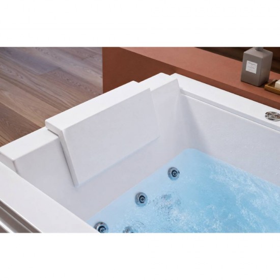 Masažinė vonia AMUE Velora White J-E105-SMW su hidromasažu, LED apšvietimu ir Bluetooth audio sistema, 180 × 80 × 68 cm