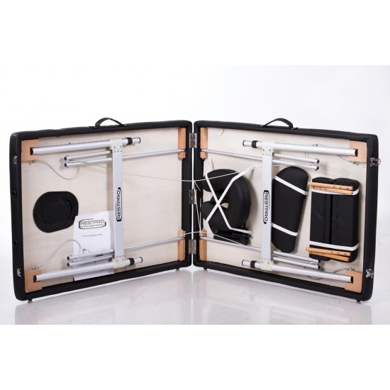 Masažo Stalas RESTPRO Alu 2 Black L dydis - sudedamas Masažo Stalas RESTPRO Alu 2 Black L dydis - sudedamas