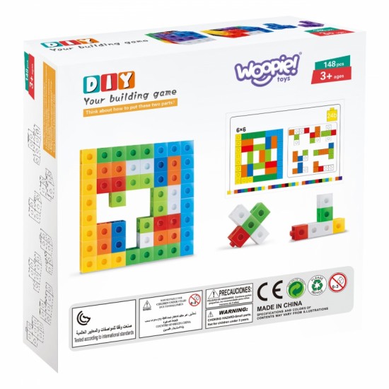 Matematikos Dėlionė Konstrukcijos Kaladėlės + Raštai Woopie 148 vnt.