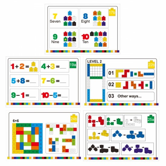 Matematikos Dėlionė Konstrukcijos Kaladėlės + Raštai Woopie 148 vnt.