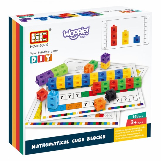 Matematikos Dėlionė Konstrukcijos Kaladėlės + Raštai Woopie 148 vnt.