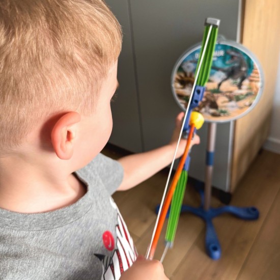 Mažojo lankininko rinkinys Dinozaurai Lankas Strėlės Skydas 32 vnt. WOOPIE