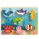 Medine dėlionė Jūros pasaulis Žuvų Vėžlių Formos TOOKY TOY Montessori