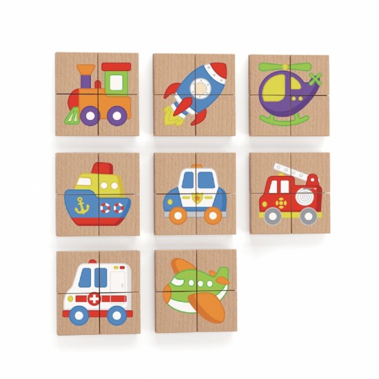 Medinė dėlionė, magnetinė dėlionė – transporto priemonės, sertifikuota FSC Viga
