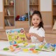 Medinė dėlionė Montessori 2-in-1 dėlionės vaisių figūrėlės VIGA