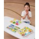 Medinė dėlionė Montessori 2-in-1 dėlionės vaisių figūrėlės VIGA