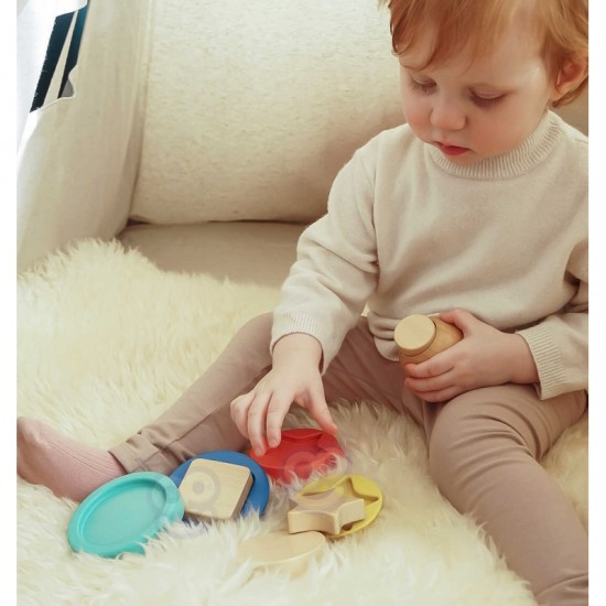 Medinė dėlionė piramidės formos meškiukas 11 vnt. TOOKY TOY