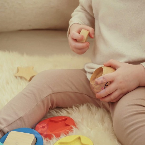 Medinė dėlionė piramidės formos meškiukas 11 vnt. TOOKY TOY