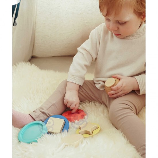 Medinė dėlionė piramidės formos meškiukas 11 vnt. TOOKY TOY