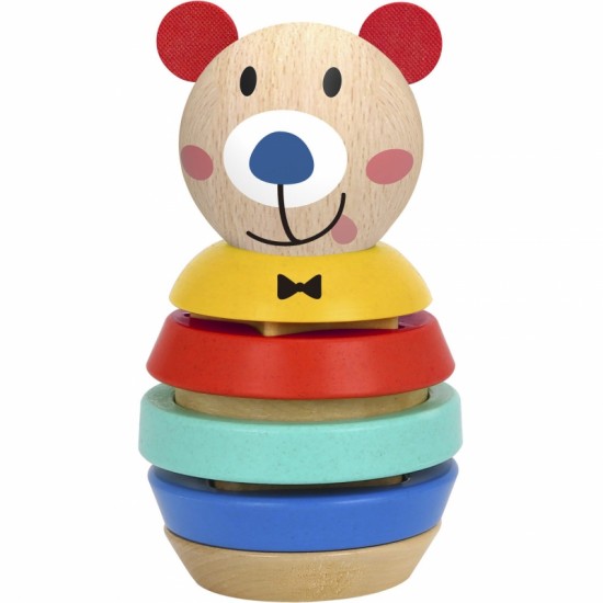 Medinė dėlionė piramidės formos meškiukas 11 vnt. TOOKY TOY