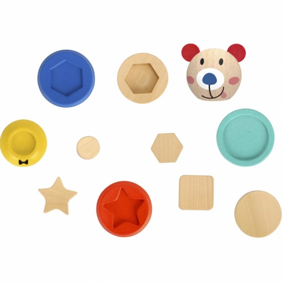 Medinė dėlionė piramidės formos meškiukas 11 vnt. TOOKY TOY