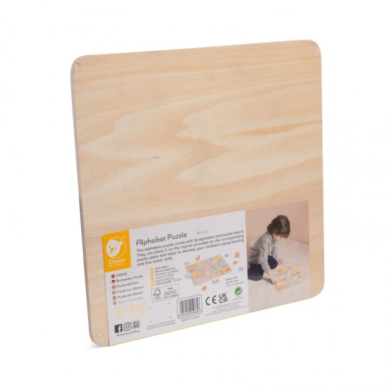 Medinė Montessori dėlionė Abėcėlės raidžių ir žodžių mokymasis, 27 vnt. CLASSIC WORLD