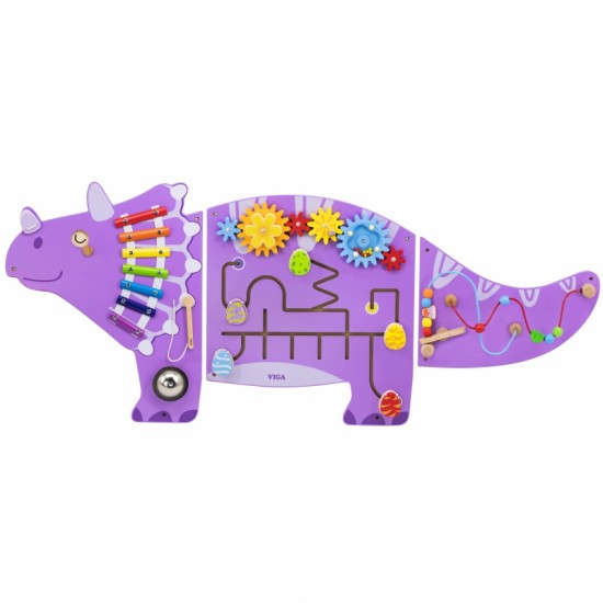 Medinė sensorinė-manipuliacinė lenta EDU Triceratops VIGA