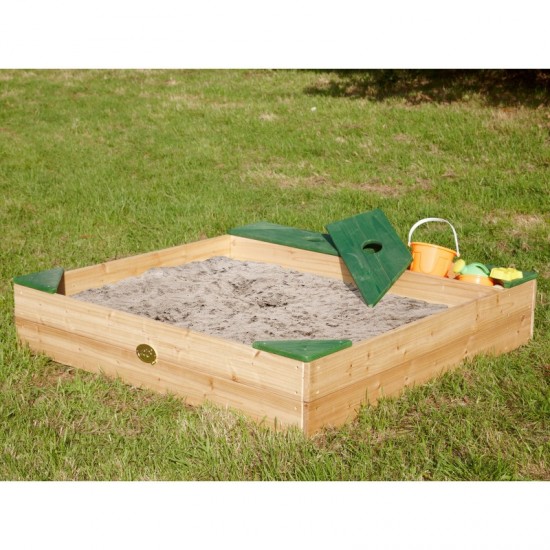 Medinė smėliadėžė su priedų saugykla Amy Sandpit AXI