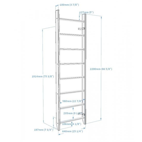 Medinė švediška sienelė RESTPRO® WOOD 230x65 cm