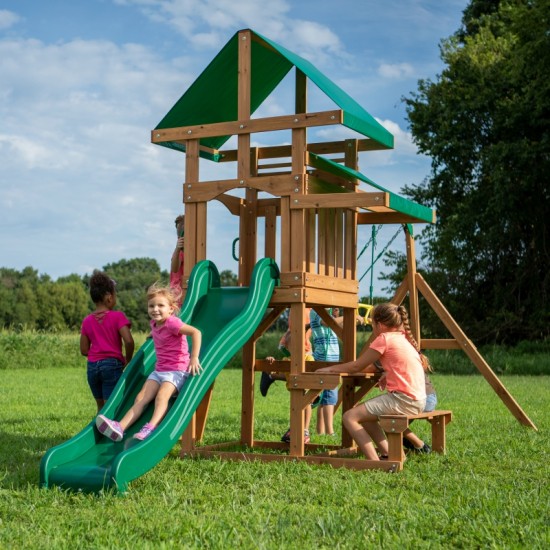 Medinė žaidimų aikštelė 6 viename BACKYARD DISCOVERY Belmont