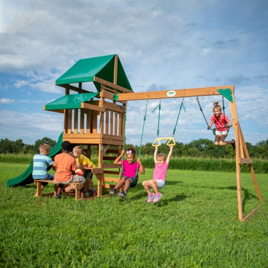 Medinė žaidimų aikštelė 6 viename BACKYARD DISCOVERY Belmont