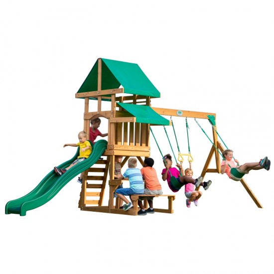 Medinė žaidimų aikštelė 6 viename BACKYARD DISCOVERY Belmont