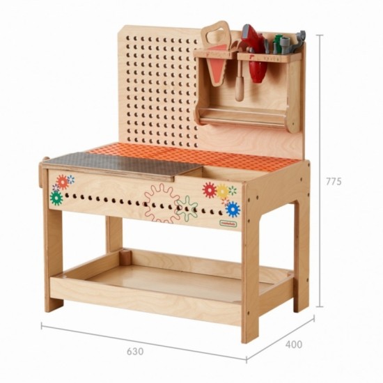 Medinės dirbtuvės XXL Montessori STEM su įrankiais MASTERKIDZ