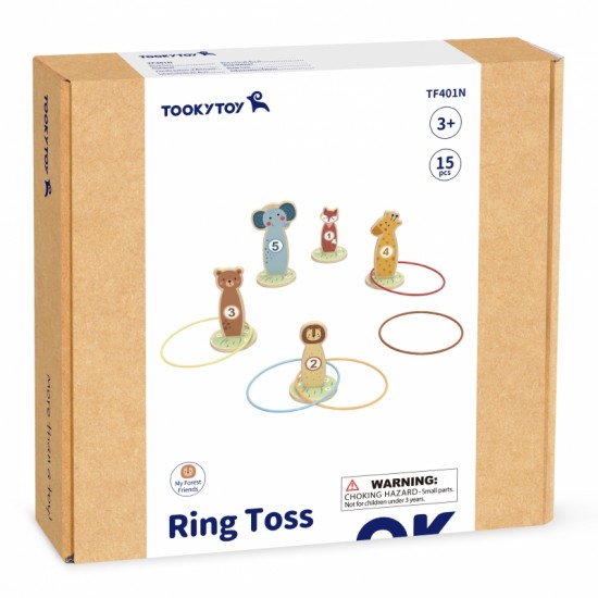 Mediniai įgūdžių žaidimo lankai „Mėtyk į taikinį“, 15 vnt. TOOKY TOY
