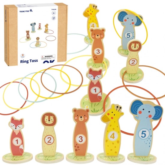 Mediniai įgūdžių žaidimo lankai „Mėtyk į taikinį“, 15 vnt. TOOKY TOY