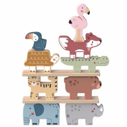 Mediniai kaladėlės Dėlionė Gyvūnai Montessori 9 vnt. TOOKY TOY