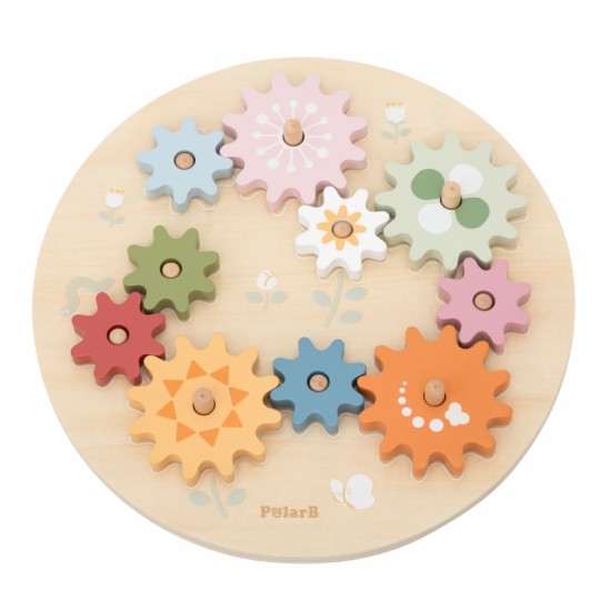Mediniai spalvoti Montessori Gears VIGA PolarB