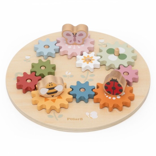 Mediniai spalvoti Montessori Gears VIGA PolarB