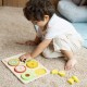 Mediniai vaisiai pjaustymui su lipdukais + trupmenų ir dalybos mokymasis MONTESSORI 23 vnt. CLASSIC WORLD