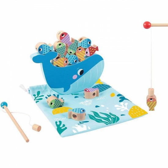 Medinis banginių ir žuvų žaidimas, daugiafunkcis, 4 viename TOOKY TOY