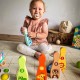 Medinis boulingas vaikams, 6 vnt. + kamuoliukas TOOKY TOY
