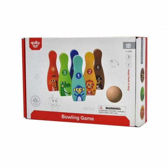 Medinis boulingas vaikams, 6 vnt. + kamuoliukas TOOKY TOY
