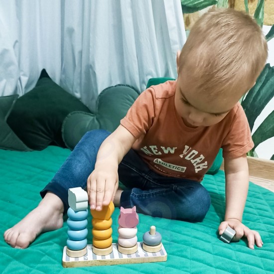 Medinis edukacinis galvosūkis su Montessori gyvūnais VIGA PolarB