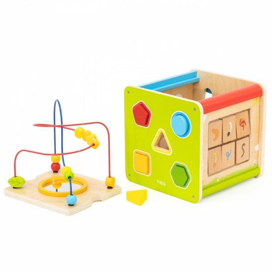 Medinis edukacinis kubas 5 viename Viga