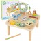 Medinis edukacinis stalas muzikinis sensorinis labirintas 5 viename WOOPIE GREEN