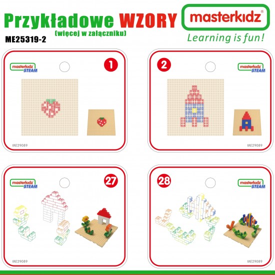 Medinis edukacinis stalas + STEM sienos priedai + 563 kaladėlės MASTERKIDZ