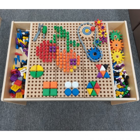 Medinis edukacinis stalas + STEM sienos priedai MASTERKIDZ