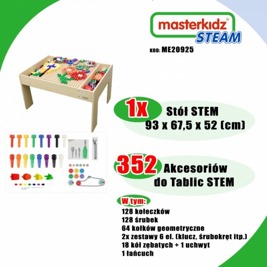 Medinis edukacinis stalas + STEM sienos priedai MASTERKIDZ