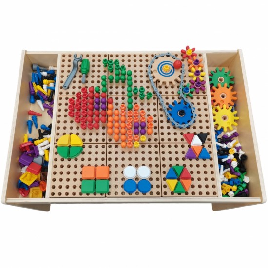 Medinis edukacinis stalas + STEM sienos priedai MASTERKIDZ