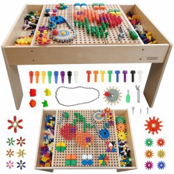 Medinis edukacinis stalas + STEM sienos priedai MASTERKIDZ
