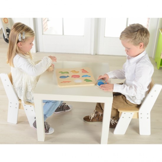 Medinis figūrėlių rūšiuoklis, spalvingi gyvūnai, Montessori MASTERKIDZ