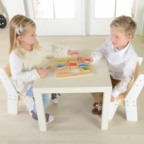 Medinis figūrėlių rūšiuoklis, spalvingi gyvūnai, Montessori MASTERKIDZ