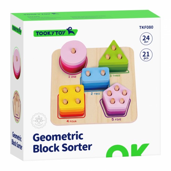 Medinis geometrinis rūšiuoklis, mokymosi figūros, skaičiavimas TOOKY TOY